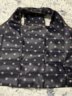 🎉3 for $15🎉 The Best Reusable Tote Bag in Navy and Grey Polka Dot